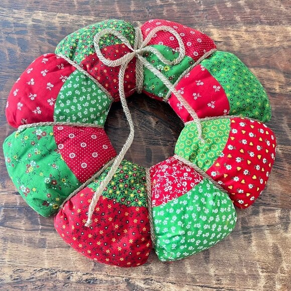 Handmade Cottagecore Fabric Wreath 17” - Picture 2 of 8